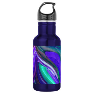 Abstrakt Art Lila N Aquamarin Leaf Trinkflasche