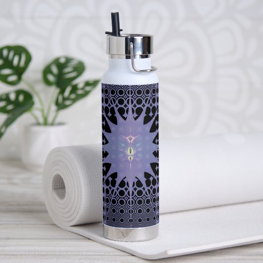 Abstrakt Art Lila Space Fraktal Trinkflasche (Yoga)