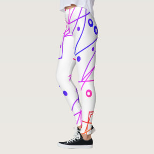 Abstrakt Art Lila White Lines Circles Minimalismus Leggings