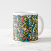 Abstrakt Art Medical Icon Muster Jumbo-Tasse (Vorderseite Rechts)
