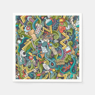 Abstrakt Art Medical Icon Muster Serviette