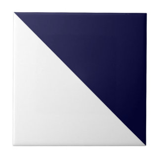 Abstrakt Art Minimalism Dark Blue White Fliese