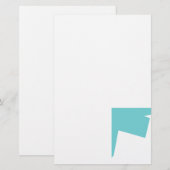 Abstrakt Art Minimalismus Blaues Weiß Briefpapier (Vorne/Hinten)