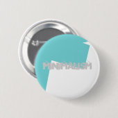 Abstrakt Art Minimalismus Blaues Weiß Button (Vorne & Hinten)