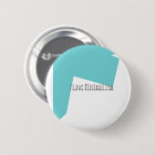 Abstrakt Art Minimalismus Blaues Weiß Button (Vorne & Hinten)