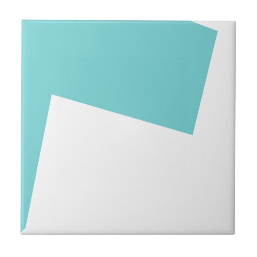 Abstrakt Art Minimalismus Blaues Weiß Fliese (Vorderseite)
