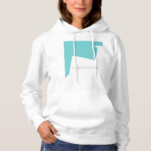 Abstrakt Art Minimalismus Blaues Weiß Hoodie