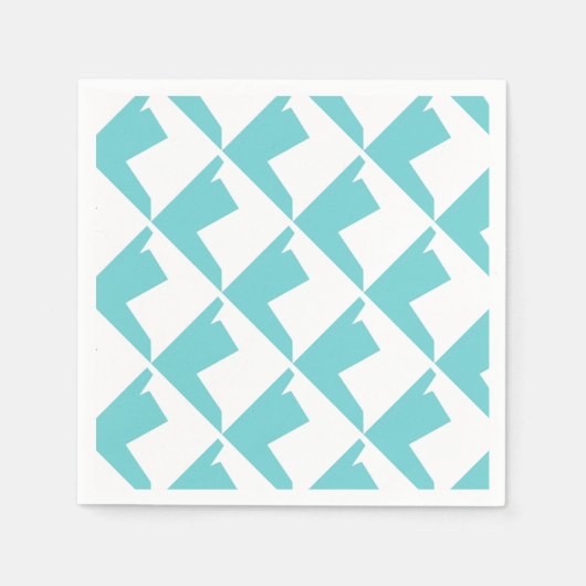 Abstrakt Art Minimalismus Blaues Weiß Serviette (Vorderseite)
