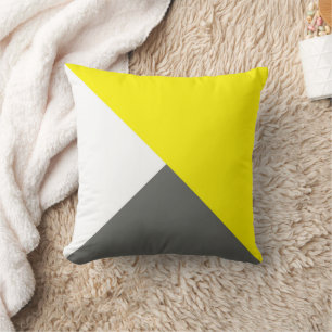 Abstrakt Art Minimalismus Graugelbe Weiß Kissen