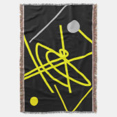 Abstrakt Art Minimalismus Graugelber Dot Blanket Decke (Vorderseite Vertikal)