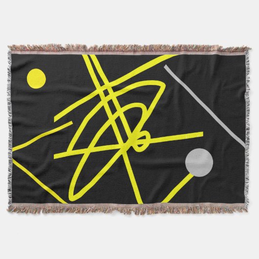 Abstrakt Art Minimalismus Graugelber Dot Blanket Decke (Vorderseite)