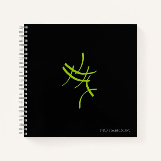 Abstrakt Art Minimalistic Green Black Notebook Notizblock (Vorderseite)