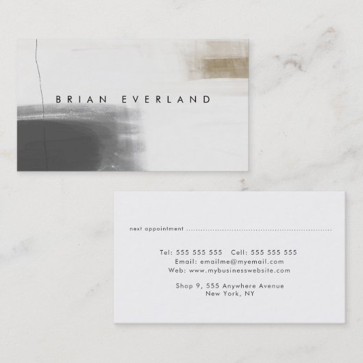 Abstrakt Art Minimalistisch Artist Profil Kontakt Terminkarte (Vorne/Hinten)