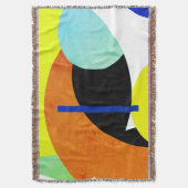 Abstrakt Art Minimalistisches Gelbblau Decke (Vorderseite Vertikal)