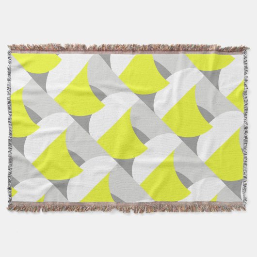 Abstrakt Art Minimalistisches Gelbgraues Decken (Vorderseite)