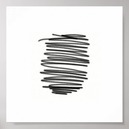Abstrakt Art Minimalistisches Grauweißes Poster