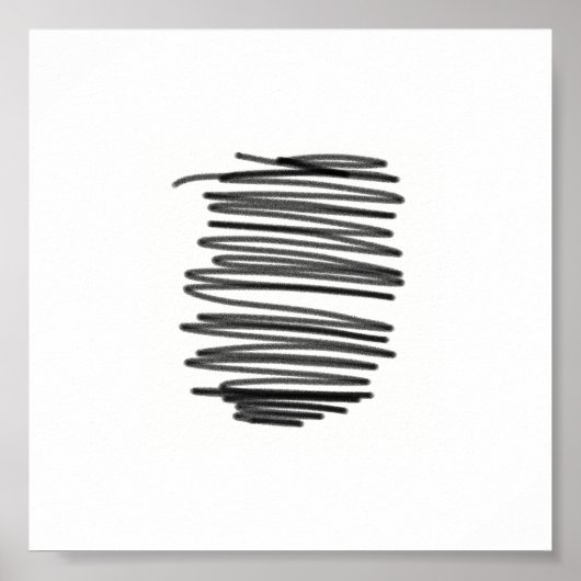 Abstrakt Art Minimalistisches Grauweißes Poster (Vorne)