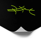 Abstrakt Art Minimalistisches Green Black Poster (Ecke)