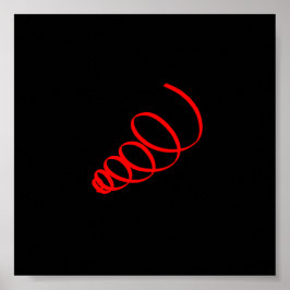 Abstrakt Art Minimalistisches Rotes Spiralschwarze Poster