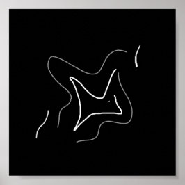 Abstrakt Art Minimalistisches White Black Poster