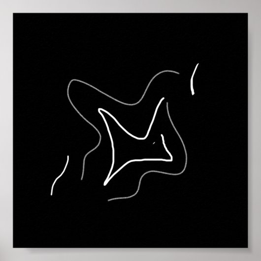 Abstrakt Art Minimalistisches White Black Poster (Vorne)