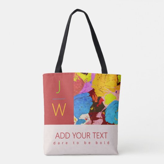 Abstrakt Art Modern Monogram Totbeutel Tasche (Rückseite)