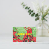 Abstrakt Art Moderne Elegante Rot-Grüne Vorlage Visitenkarte (Stehend Vorderseite)