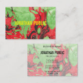 Abstrakt Art Moderne Elegante Rot-Grüne Vorlage Visitenkarte (Vorne/Hinten)