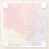 Abstrakt Art Monogram Shadows Gold, Red & Yellow Glasuntersetzer (Rückseite)