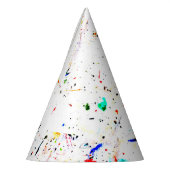 Abstrakt Art Paint Splashes Spotty Partyhütchen (Links)