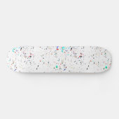 Abstrakt Art Paint Splashes Spotty Skateboard (Horizontal)
