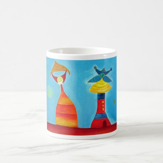 Abstrakt Art Painting Paar Relationship Liebe Tass Kaffeetasse (Mittel)