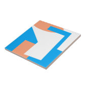 Abstrakt Art Pastel Coral Lavender Blue Fliese (Seite)