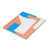 Abstrakt Art Pastel Coral Lavender Blue Fliese (Seite)