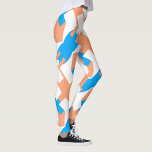 Abstrakt Art Pastel Coral Lavender Blue Leggings