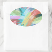 Abstrakt Art Pastel Ovaler Aufkleber (Tasche)
