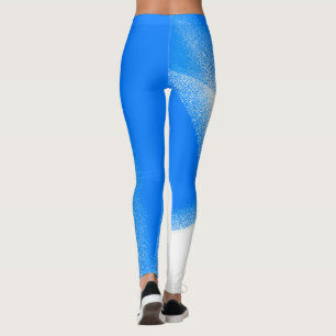 Abstrakt Art Pastel White Lavender Sky Blue Leggings
