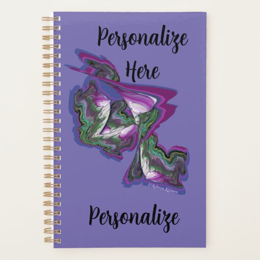 Abstrakt Art Periwinkle Lila Green Planer (Vorderseite)