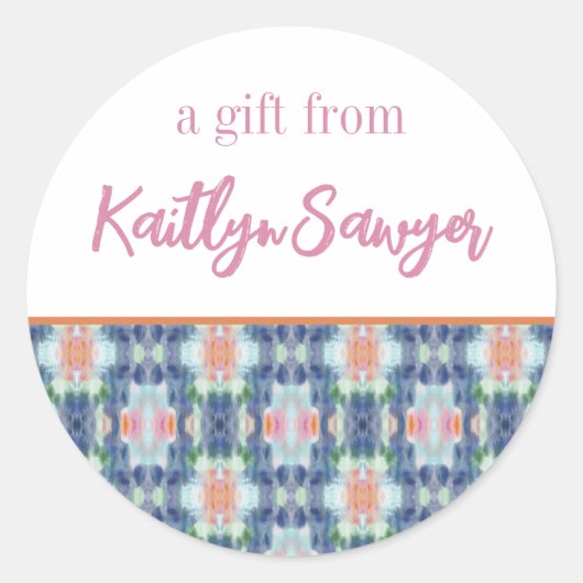 Abstrakt Art Personalisierte Geschenkklammer Runder Aufkleber (Vorderseite)