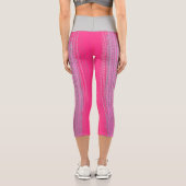 Abstrakt Art Pink Coral Gray Capri Leggings (Rückseite)