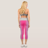 Abstrakt Art Pink Coral Gray Capri Leggings (Rückseite)