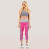 Abstrakt Art Pink Coral Gray Capri Leggings (Vorderseite)