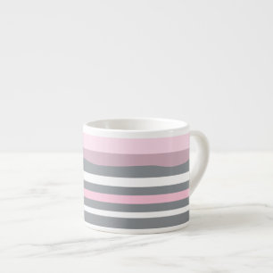 Abstrakt Art Pink Grau Weiße Linien Espressotasse