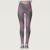 Abstrakt Art Pink Korallenkohle Grau Leggings (Vorderseite)