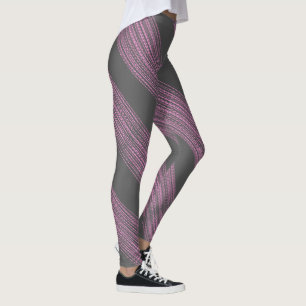 Abstrakt Art Pink Korallenkohle Grau Leggings