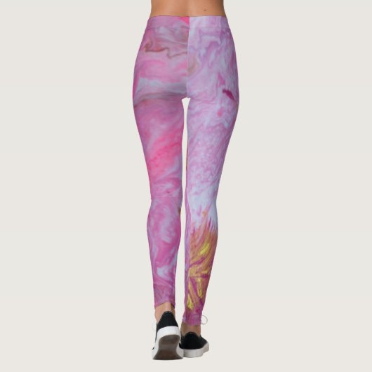 Abstrakt Art Pink Leggings (Rückseite)