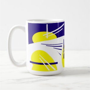 Abstrakt Art Positive Vibes Yellow Blue White Kaffeetasse