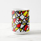 Abstrakt Art Positive Vibes Yellow Red Black Kaffeetasse (Mittel)