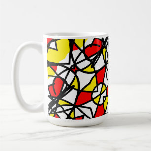 Abstrakt Art Positive Vibes Yellow Red Black Kaffeetasse