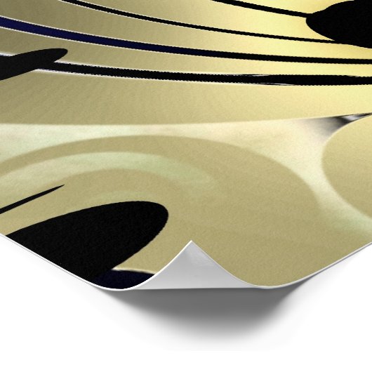 Abstrakt Art Poster Gold Night (Ecke)